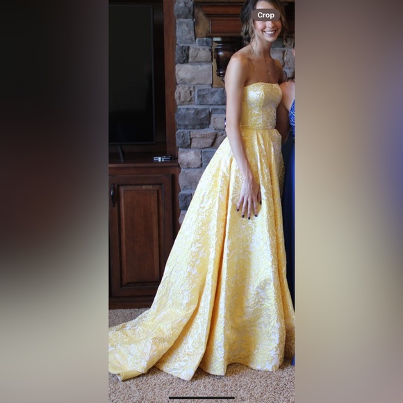 Yellow Sherri Hill Ballgown - Picture 2 of 3